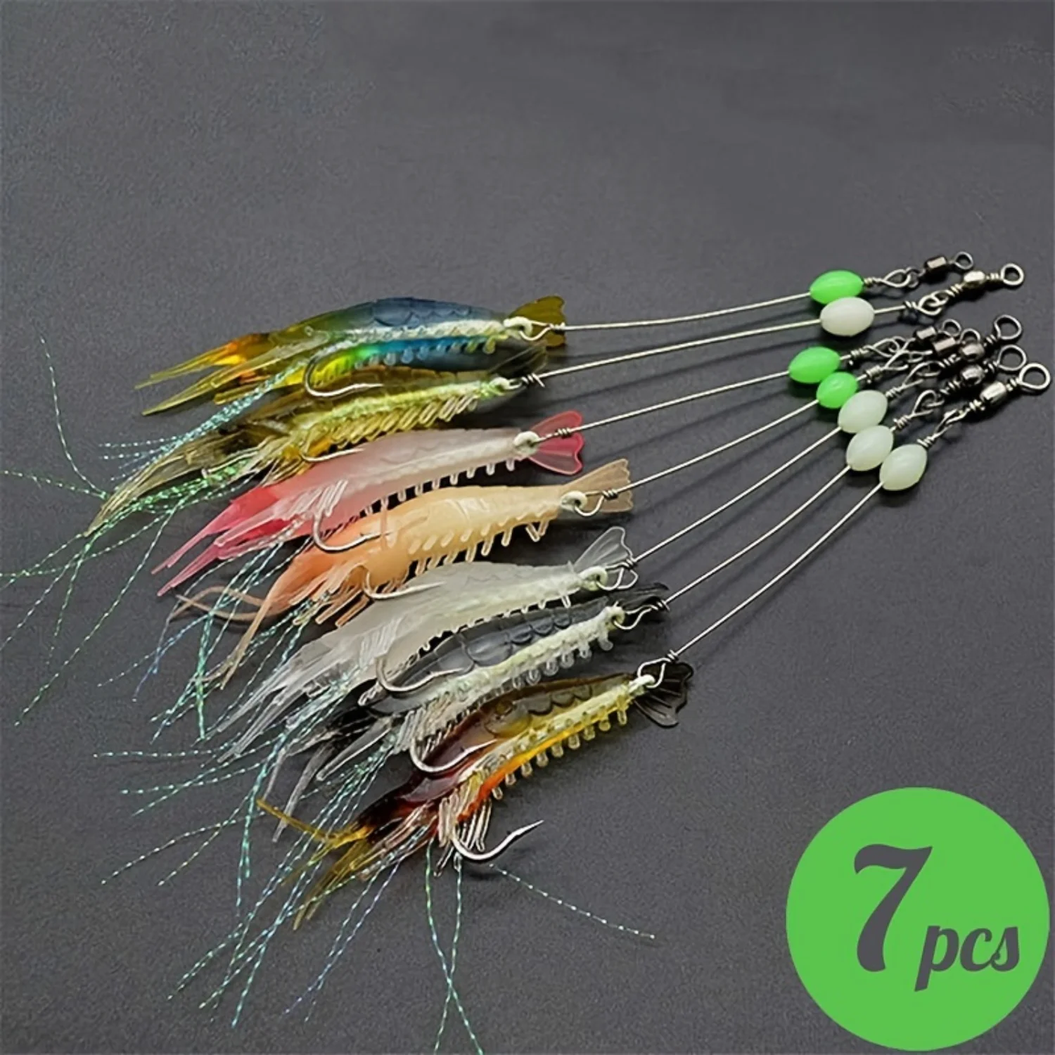7pcs Super-Luminous Shrimp Silicone Soft Fishing Lure Set - Life-Like Baits with Pre-Attached for Maximum Fish Catching Success
7pcs Super-Luminous Shrimp Silicone Soft Fishing Lure Set - Life-Like Baits with Pre-Attached for Maximum Fish Catching Success