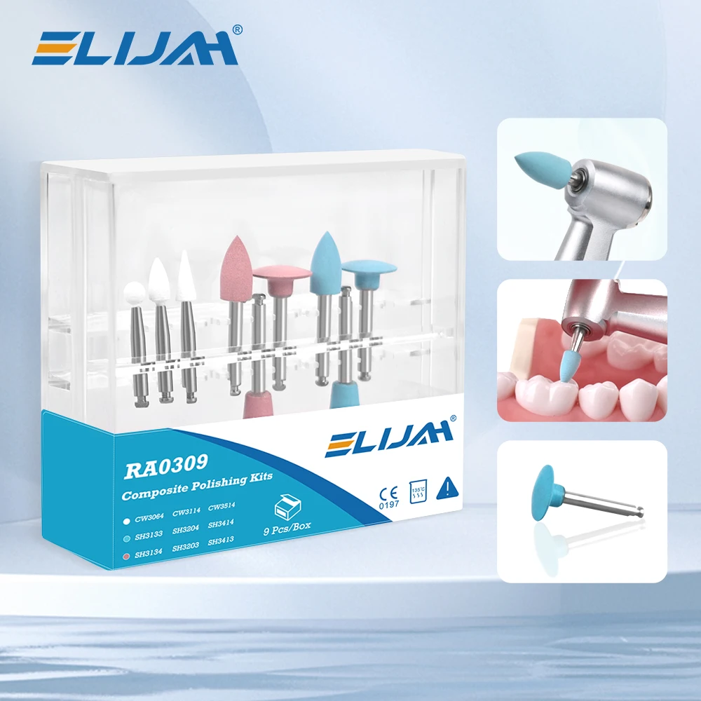 ELIJAH 9PCS/Box Composite Polishing Kit RA 0309 RA0109 For Low Speed Handpiece Contra Angle Ceramic Silicone Rubber Polishers
ELIJAH 9PCS/Box Composite Polishing Kit RA 0309 RA0109 For Low Speed Handpiece Contra Angle Ceramic Silicone Rubber Polishers