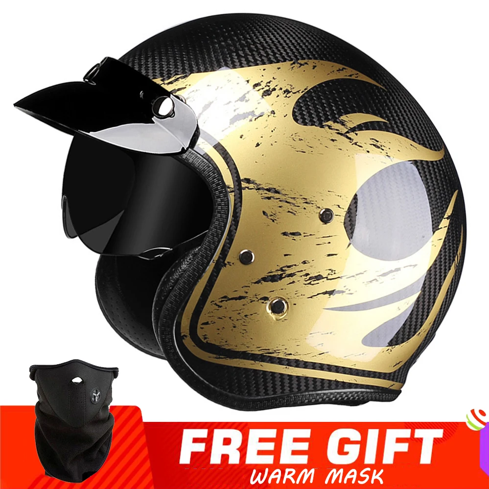 Latest Personality Carbon Fiber Motorcycle 3/4 Helmet Safety Lightweight Vintage Moto Motocross Harley Motorbike Casco Moto Dot
Latest Personality Carbon Fiber Motorcycle 3/4 Helmet Safety Lightweight Vintage Moto Motocross Harley Motorbike Casco Moto Dot