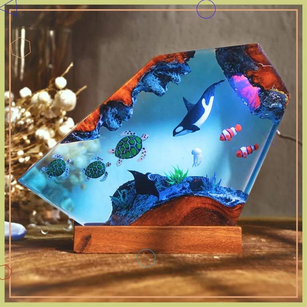 Ocean Resin Night Light: 16 Color LED Marine Lamp, USB Powered, Remote Control, Handmade Gift
Ocean Resin Night Light: 16 Color LED Marine Lamp, USB Powered, Remote Control, Handmade Gift