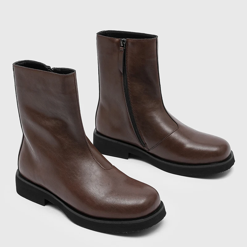 English Style Men Boots Black-brown Color Men Casual High Top Ankle Length Fashionable Zipper Chelsea Boots Social Boots
English Style Men Boots Black-brown Color Men Casual High Top Ankle Length Fashionable Zipper Chelsea Boots Social Boots