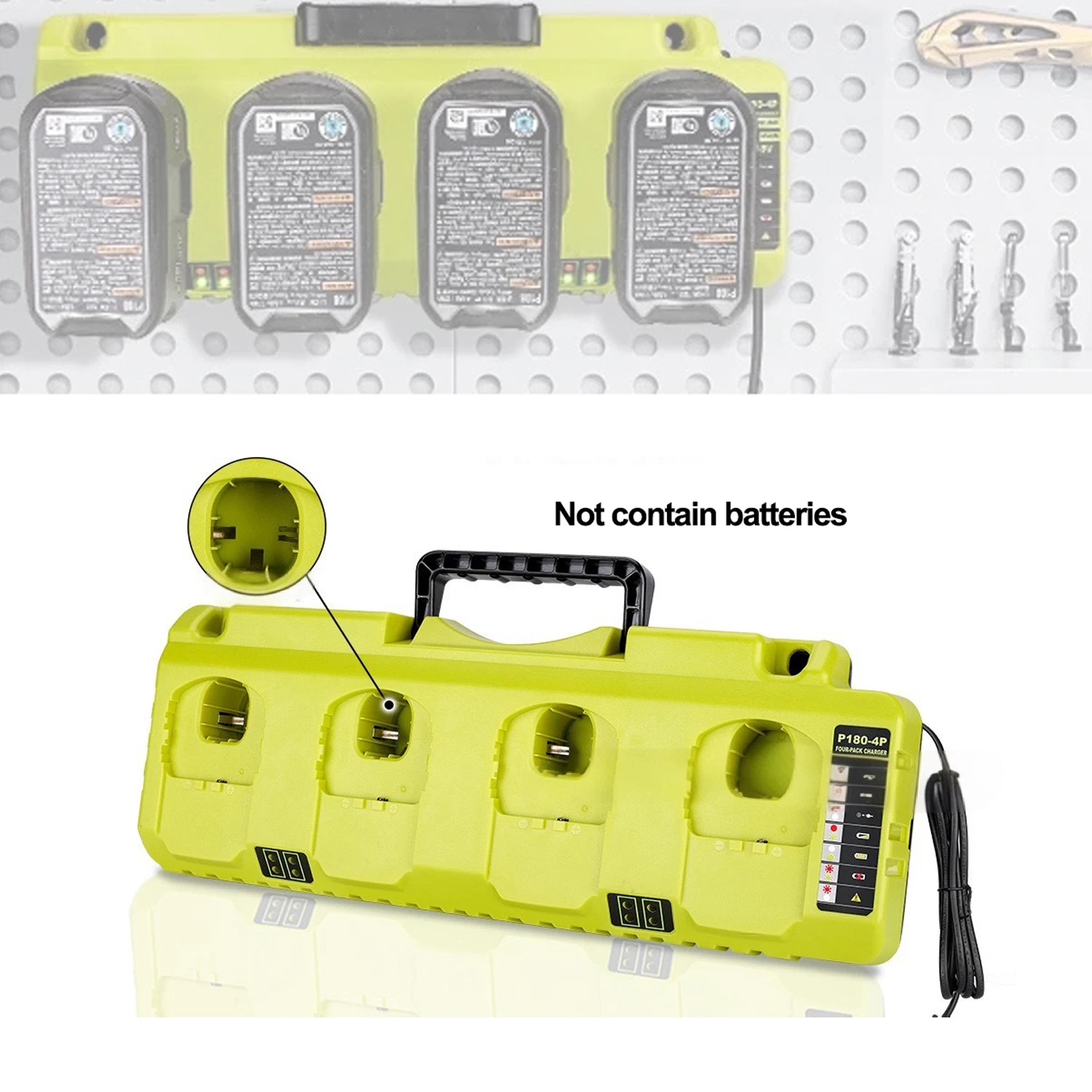 Быстрое зарядное устройство Ryobi 320 Вт, 4-портовый электроинструмент, 3 А, 18 В, NiCd, NiMh, литий-ионные аккумуляторы P109 PBP002 с двумя USB-портами
Быстрое зарядное устройство Ryobi 320 Вт, 4-портовый электроинструмент, 3 А, 18 В, NiCd, NiMh, литий-ионные аккумуляторы P109 PBP002 с двумя USB-портами