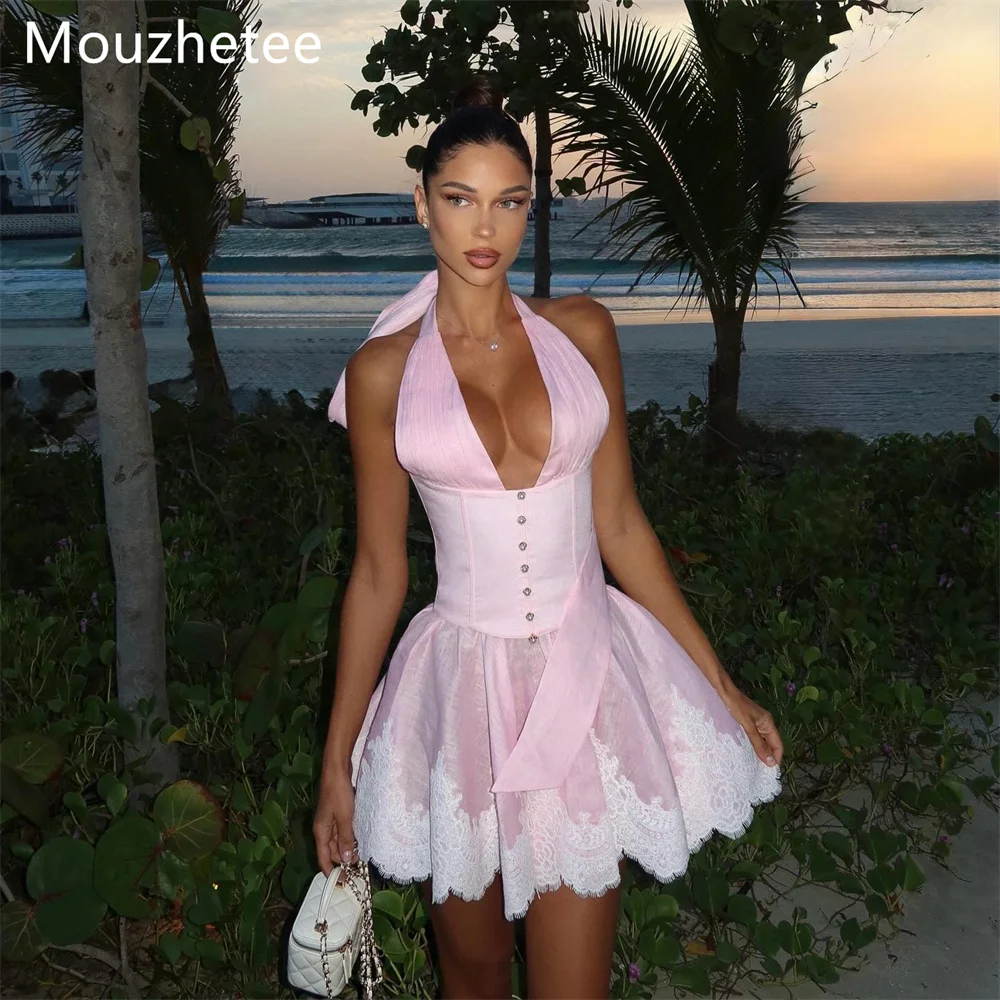 Mouzhetee Elegant A-Line Pink Mini Evening Dresses Formal Party Gowns for Women Simple Sleeveless Prom Gown Customized 2026
Mouzhetee Elegant A-Line Pink Mini Evening Dresses Formal Party Gowns for Women Simple Sleeveless Prom Gown Customized 2026