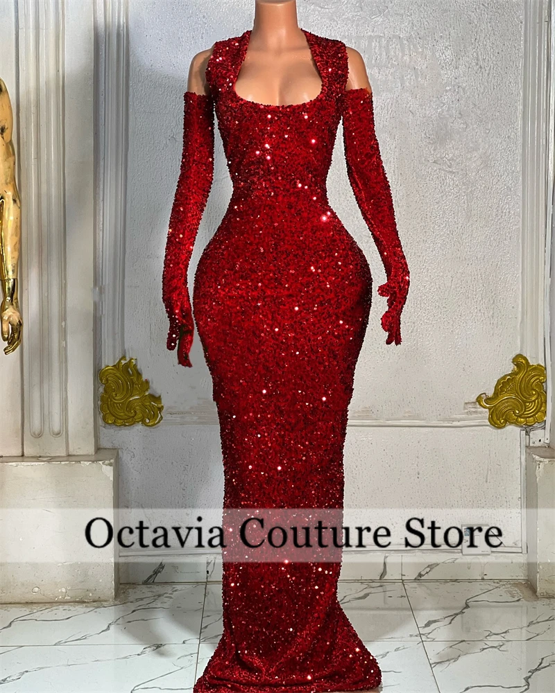 Red Sequin Evening Dresses Aso Ebi Bead Crystal Birthday Dress Women 2025 Black Girls Sexy Formal Dresses With Gloves Customized
Red Sequin Evening Dresses Aso Ebi Bead Crystal Birthday Dress Women 2025 Black Girls Sexy Formal Dresses With Gloves Customized