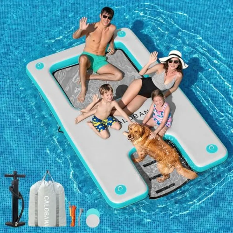 Inflatable Floating Dock with Boat Ramp for Lake Use, PVC Mesh Material, Blue and Gray, Heavy-Duty Quick-Inflate Design
Inflatable Floating Dock with Boat Ramp for Lake Use, PVC Mesh Material, Blue and Gray, Heavy-Duty Quick-Inflate Design