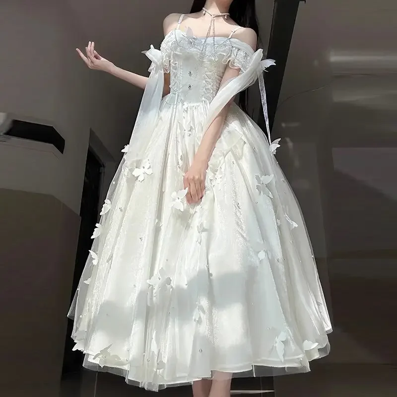 2024 New White Evening Dress Birthday Formal Butterfly Decoration Party Evening Dress Slip Dress
2024 New White Evening Dress Birthday Formal Butterfly Decoration Party Evening Dress Slip Dress