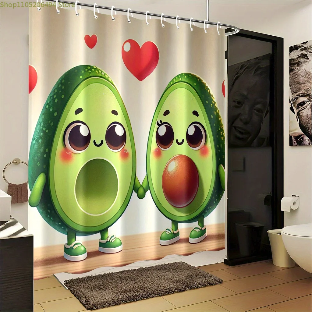 Cute Avocado Couple Shower Curtain, Kawaii Love Fruit Design, Waterproof Bath Liner for Home Decor, Cozy Bathroom Idea
Cute Avocado Couple Shower Curtain, Kawaii Love Fruit Design, Waterproof Bath Liner for Home Decor, Cozy Bathroom Idea