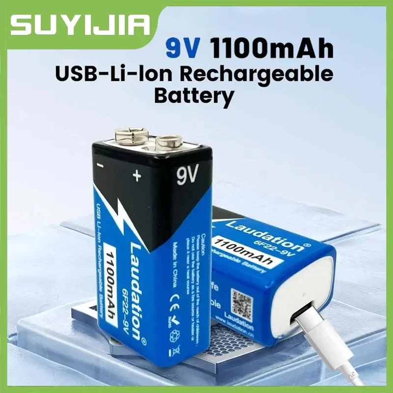 9V 1100mAh Rechargeable Battery Type-C 6F22 9v Li-ion Battery for Metal Detector Remote Control Helicopter Microphone Toy Model
9V 1100mAh Rechargeable Battery Type-C 6F22 9v Li-ion Battery for Metal Detector Remote Control Helicopter Microphone Toy Model
