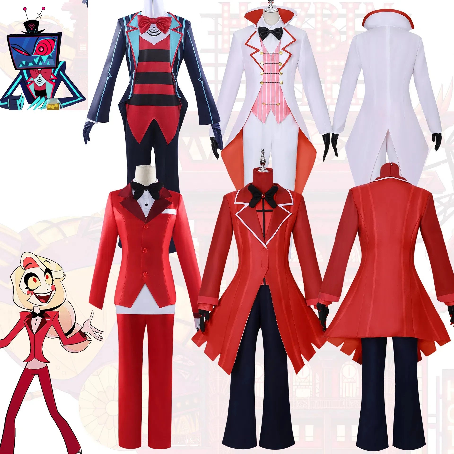 Cartoon Anime Hazbin Hotel Halloween Costumes Lucifer Alastor Role Playing Outfits Charlie Morningstar Full Christmas Mask Sets
Cartoon Anime Hazbin Hotel Halloween Costumes Lucifer Alastor Role Playing Outfits Charlie Morningstar Full Christmas Mask Sets