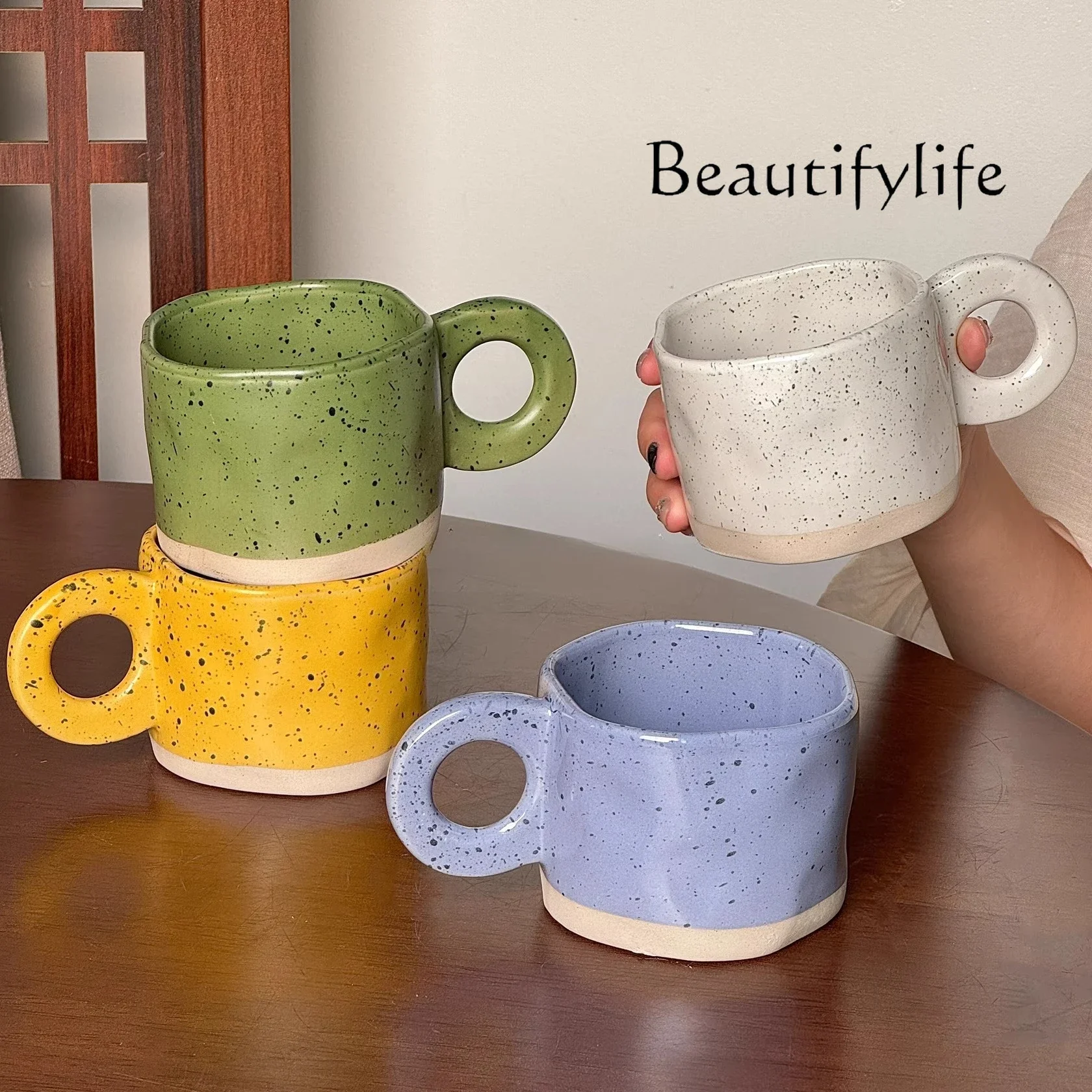 Creative coffee mug splash ink dot ceramic mark household high-value water cup milk breakfast cup
Creative coffee mug splash ink dot ceramic mark household high-value water cup milk breakfast cup