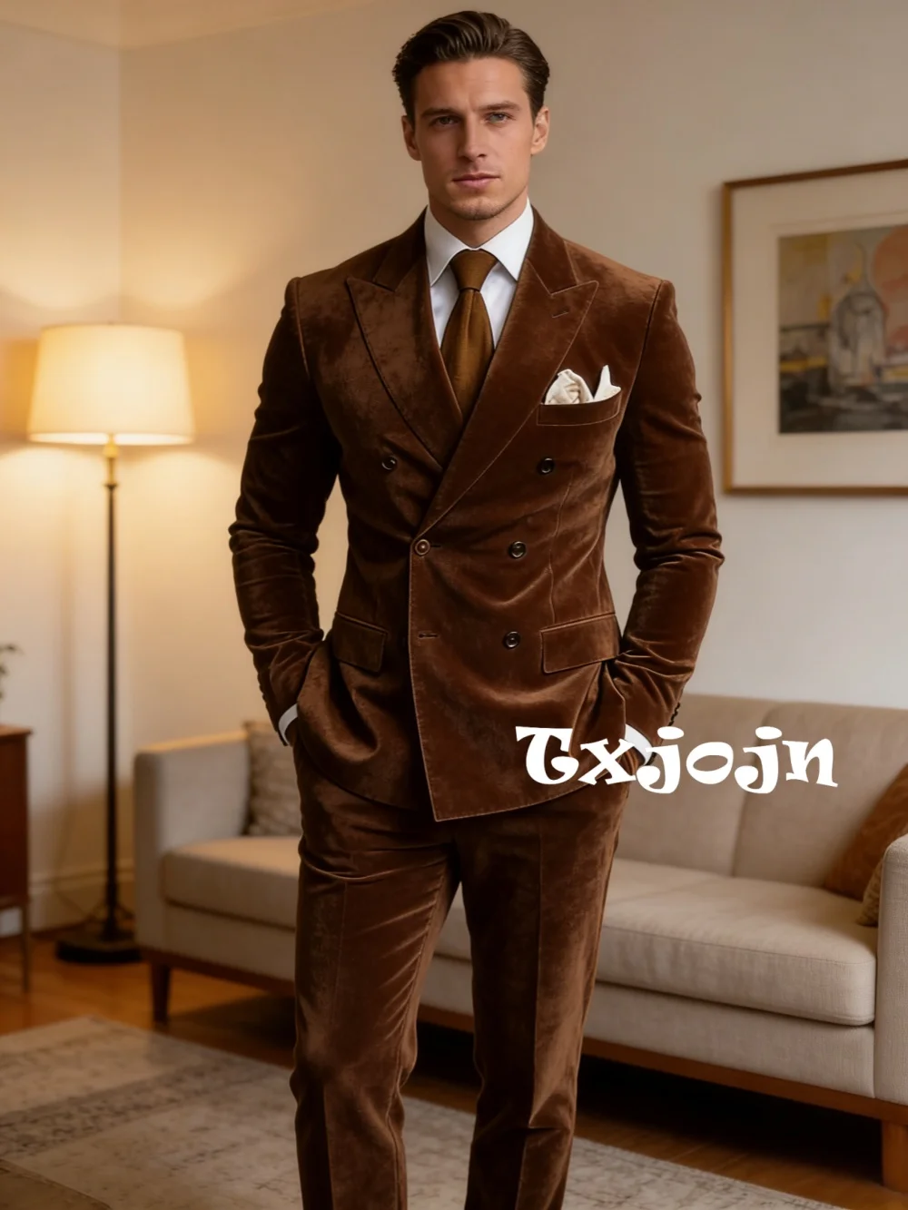 New Velvet Suit Set 2 Pieces For Men Chic Double Breasted Man Suits Business Office Wear Elegant Peak Lapel Party Tuxedo XS-6XL
New Velvet Suit Set 2 Pieces For Men Chic Double Breasted Man Suits Business Office Wear Elegant Peak Lapel Party Tuxedo XS-6XL
