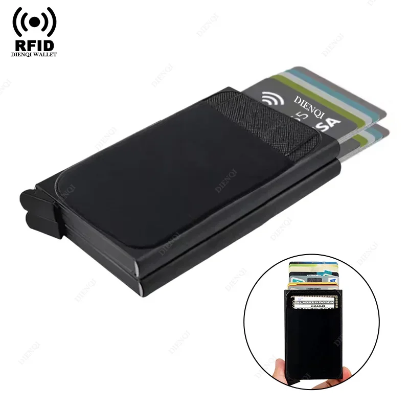 Мужской кошелек с защитой от RFID, металлический футляр для карт, выдвижной смарт-кошелек, большой объем, минималистичный дизайн, держатель для кредитных карт для мужчин
Мужской кошелек с защитой от RFID, металлический футляр для карт, выдвижной смарт-кошелек, большой объем, минималистичный дизайн, держатель для кредитных карт для мужчин