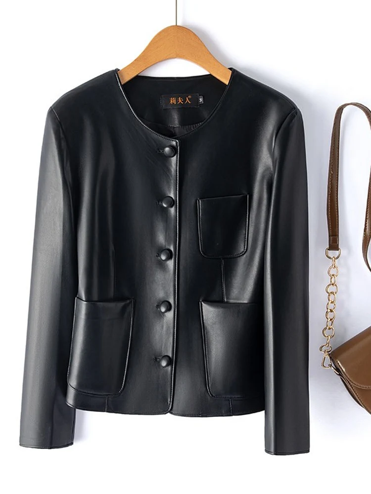 Real Leather Short Jacket Women's Stylish Fitted Sheepskin Coat Spring Autumn Casual Korean Version Breathable Outerwear
Real Leather Short Jacket Women's Stylish Fitted Sheepskin Coat Spring Autumn Casual Korean Version Breathable Outerwear