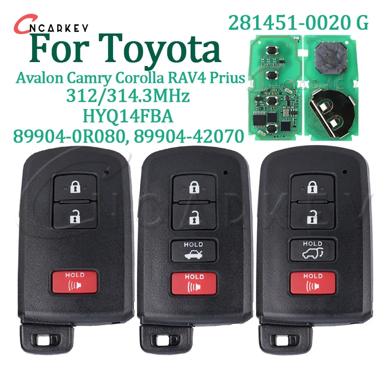 Car Key Fob For Toyota Avalon Camry Corolla RAV4 Prius 2015 2016 2017 2018 2019 281451-0020 G 312/314Mhz Auto Smart Remote Card
Car Key Fob For Toyota Avalon Camry Corolla RAV4 Prius 2015 2016 2017 2018 2019 281451-0020 G 312/314Mhz Auto Smart Remote Card