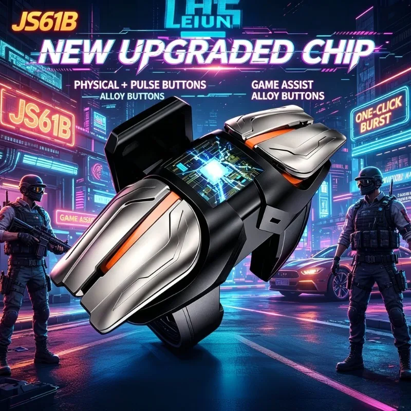 JS61B Upgraded Chip Six Fingers Linkage Mobile PUBG Game Trigger Controller L1 R1 ABS Alloy Key Buttons for IPhone Android Phone
JS61B Upgraded Chip Six Fingers Linkage Mobile PUBG Game Trigger Controller L1 R1 ABS Alloy Key Buttons for IPhone Android Phone