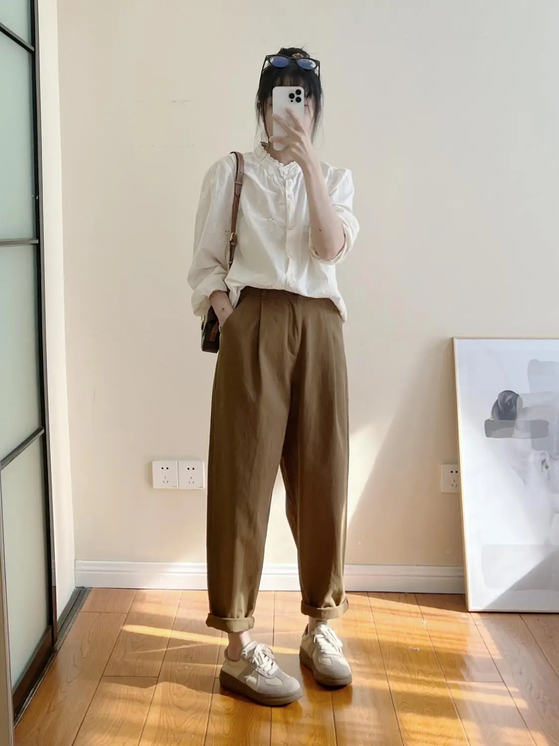 Khaki Wide Leg Casual Pants Women's High Waist Loose Slimming Cotton f Elastic Waist Harlan Pants Autumn New Sle
Khaki Wide Leg Casual Pants Women's High Waist Loose Slimming Cotton f Elastic Waist Harlan Pants Autumn New Sle