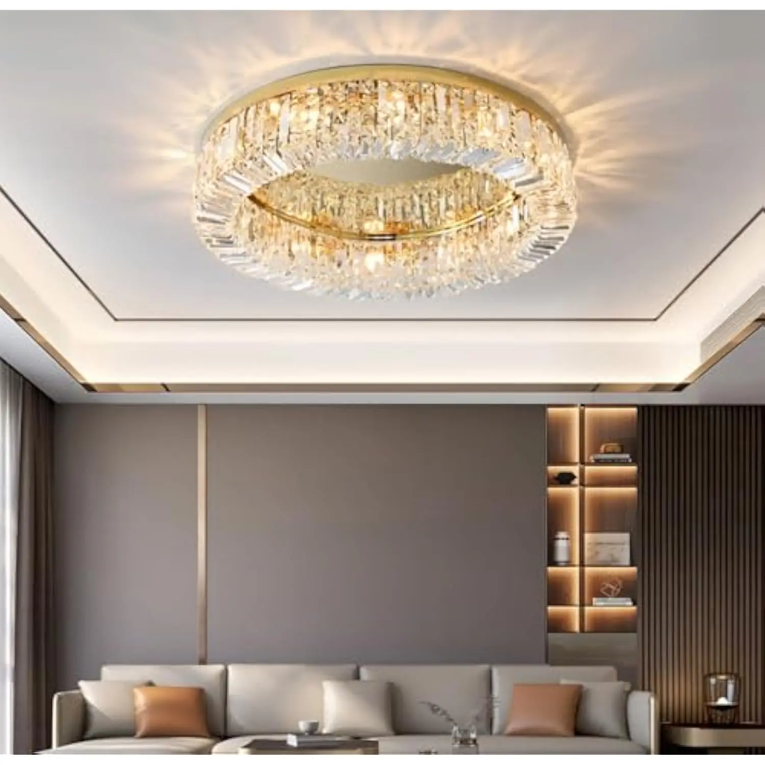 Crystal Ceiling Light Luxury K9 Crystal Flush Mount Ceiling Light Fixture Modern Gold Chandelier Round for Living Room Dinning
Crystal Ceiling Light Luxury K9 Crystal Flush Mount Ceiling Light Fixture Modern Gold Chandelier Round for Living Room Dinning