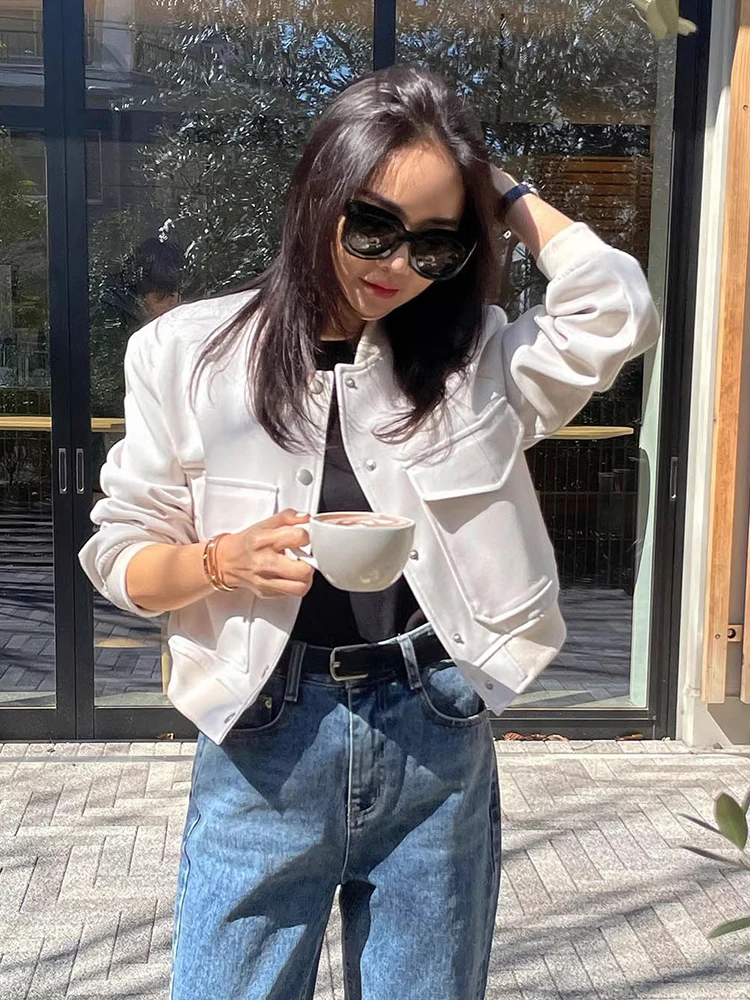 Spring Retro Style Single Breasted Large Pocket Loose Versatile Jacket Baseball Short Women Coat
Spring Retro Style Single Breasted Large Pocket Loose Versatile Jacket Baseball Short Women Coat