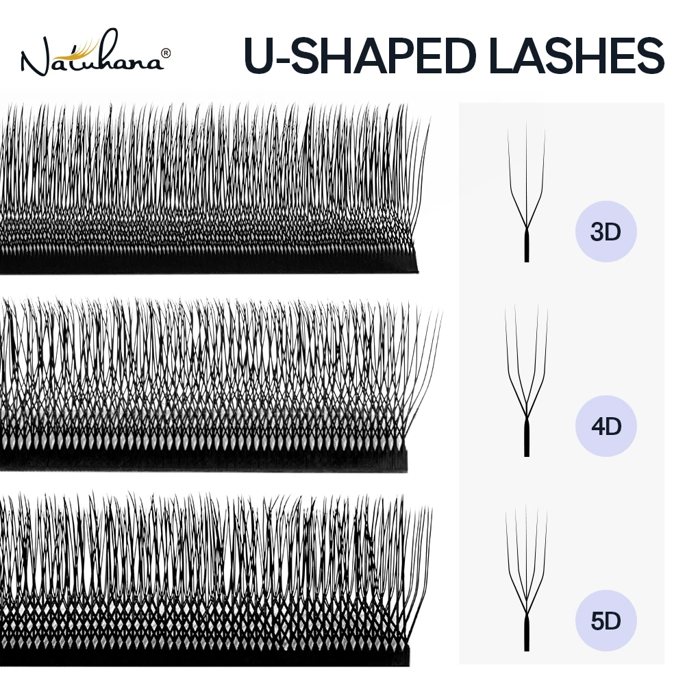 NATUHANA U Shaped 3D 4D 5D Eyelash Extension YY Lashes Super Soft Premade Volume Fan Lashes C/D Natural Wispy Lash
NATUHANA U Shaped 3D 4D 5D Eyelash Extension YY Lashes Super Soft Premade Volume Fan Lashes C/D Natural Wispy Lash