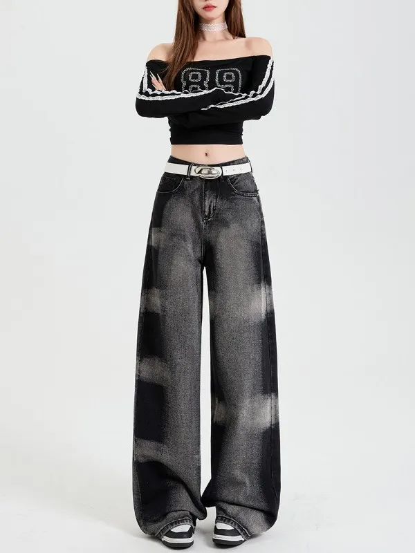 Trendy Spicy Girl American Retro Gradient Tie Dye Jeans Women's Loose Color Block Straight Leg Wide Leg Pants Spring Autumn
Trendy Spicy Girl American Retro Gradient Tie Dye Jeans Women's Loose Color Block Straight Leg Wide Leg Pants Spring Autumn