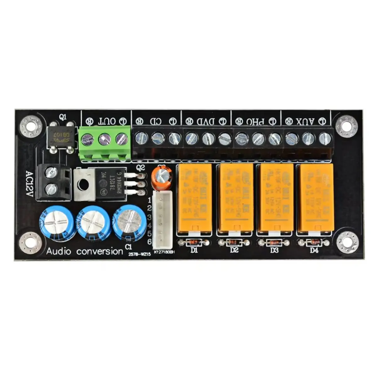 New Audio Stereo Two Channel Relay 4 Way Selection Audio Switch Input Selection Board
New Audio Stereo Two Channel Relay 4 Way Selection Audio Switch Input Selection Board
