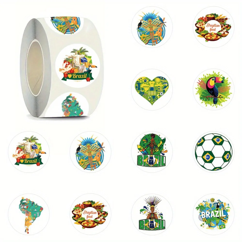 500pcs/roll Brazil Adhesive Tape Sticker 1 Inch Self-adhesive Decorative Sealing Letter, Gift,Skateboard Stickers, Etc
500pcs/roll Brazil Adhesive Tape Sticker 1 Inch Self-adhesive Decorative Sealing Letter, Gift,Skateboard Stickers, Etc