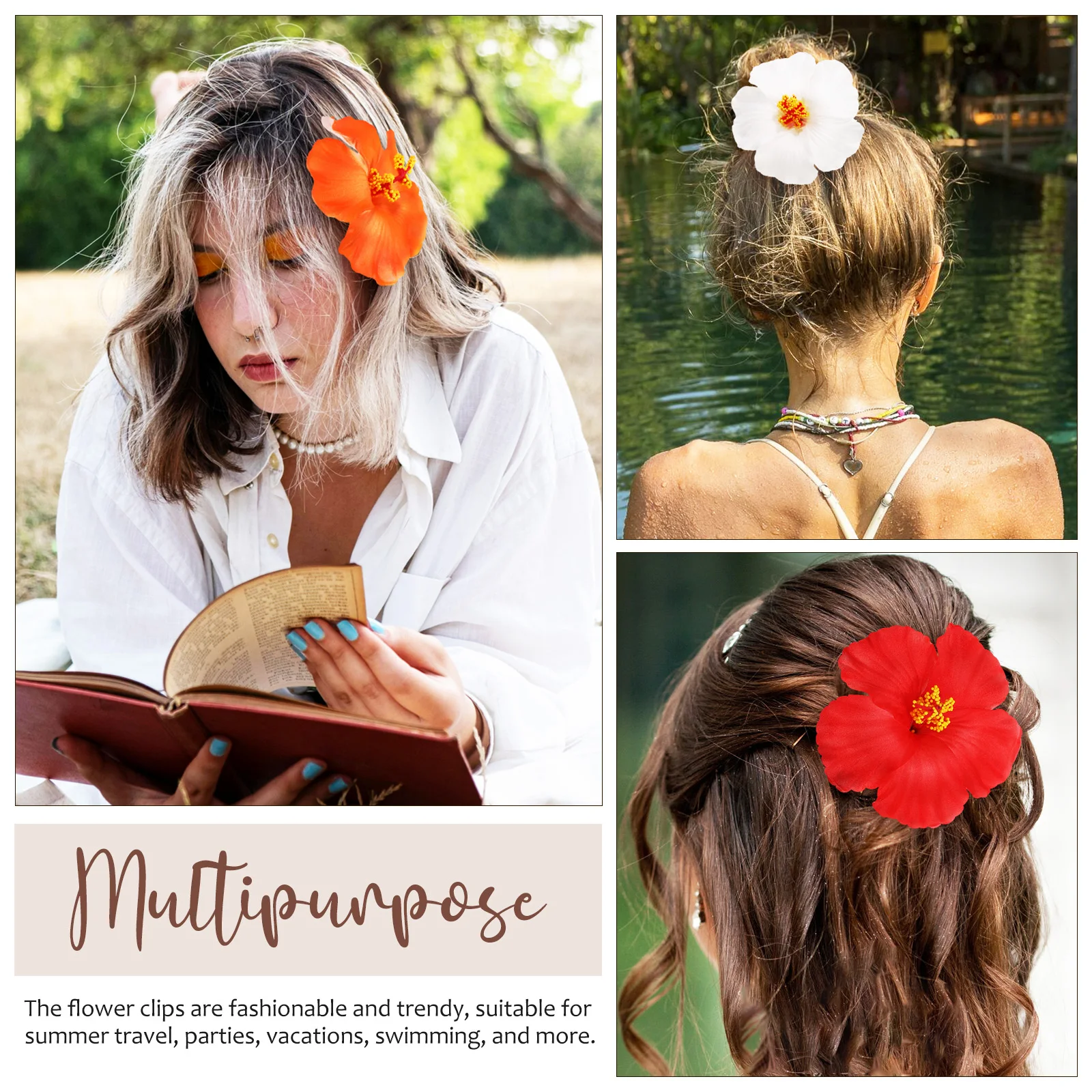 3 Pcs Flower Clips White Red Orange Women Girls Accessories Summer Travel Party Hair Flowers For Hair Fashionable
3 Pcs Flower Clips White Red Orange Women Girls Accessories Summer Travel Party Hair Flowers For Hair Fashionable