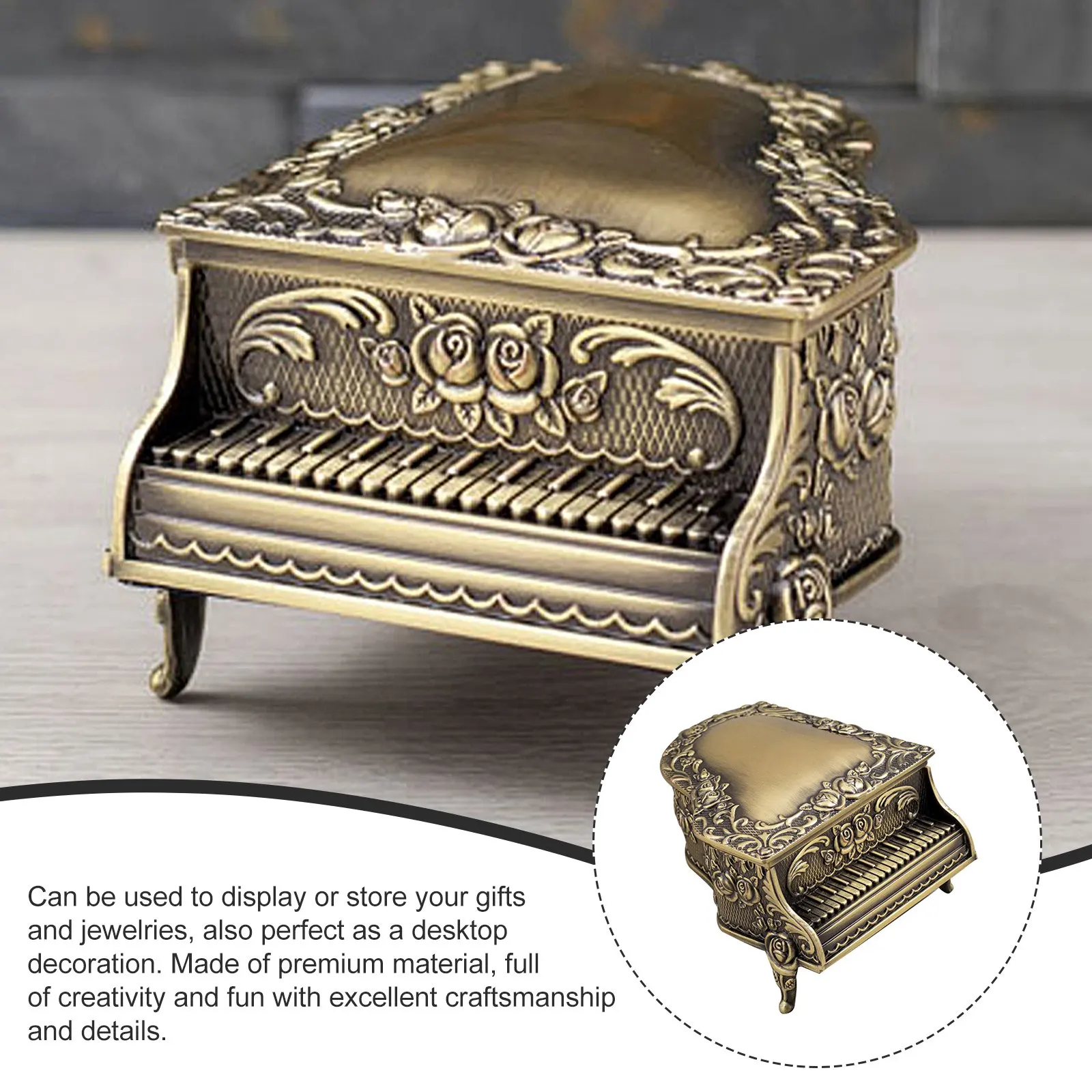 Premium Metal Piano Design Jewelry Box Vintage Trinket Container Creative Home Decoration for Desk Room Dining Table
Premium Metal Piano Design Jewelry Box Vintage Trinket Container Creative Home Decoration for Desk Room Dining Table