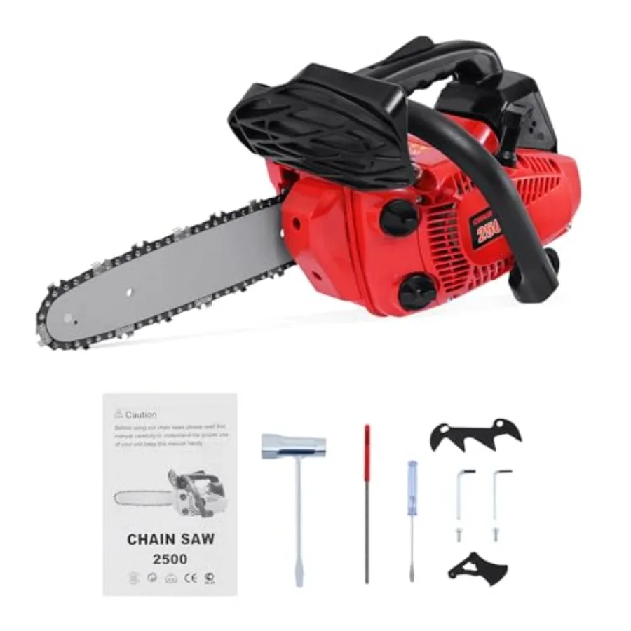 10 Inch 2 Cycle Gas Powered Chainsaw Top Handle Chainsaw Handheld Cordless Petrol Portable Gas Chain Saw for Tree Wood Cutting
10 Inch 2 Cycle Gas Powered Chainsaw Top Handle Chainsaw Handheld Cordless Petrol Portable Gas Chain Saw for Tree Wood Cutting