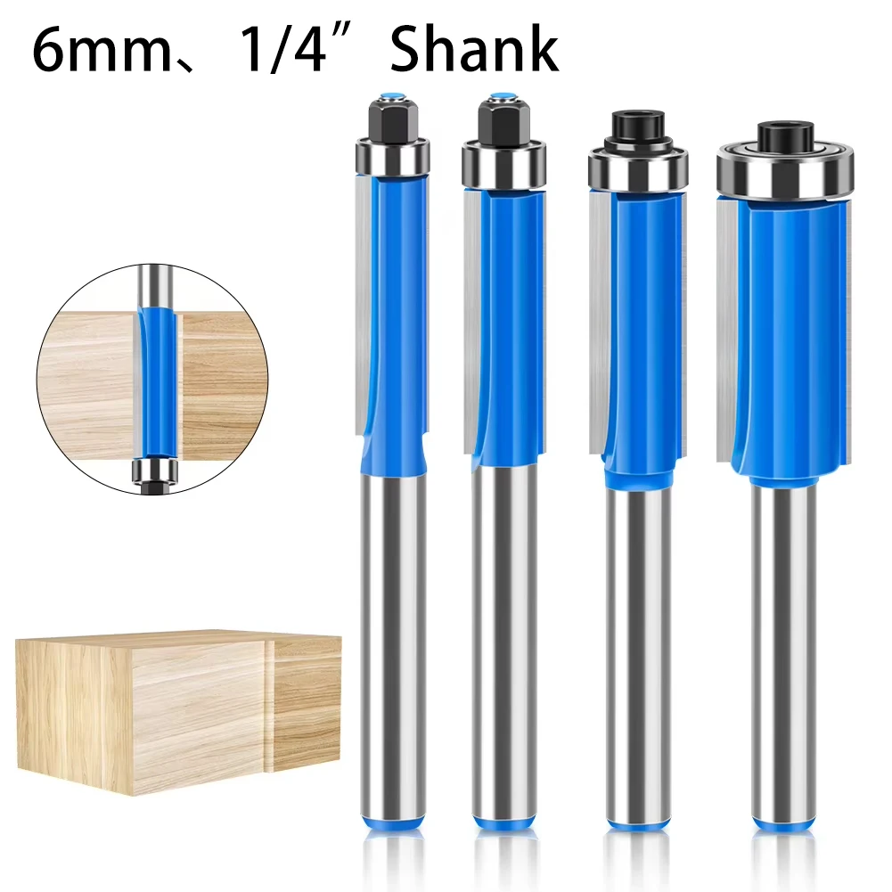6mm 1/4" Shank Flush Trim Router Bit TCT Double Edge Woodworking Trimming Milling Cutter For Wood Edges
6mm 1/4" Shank Flush Trim Router Bit TCT Double Edge Woodworking Trimming Milling Cutter For Wood Edges