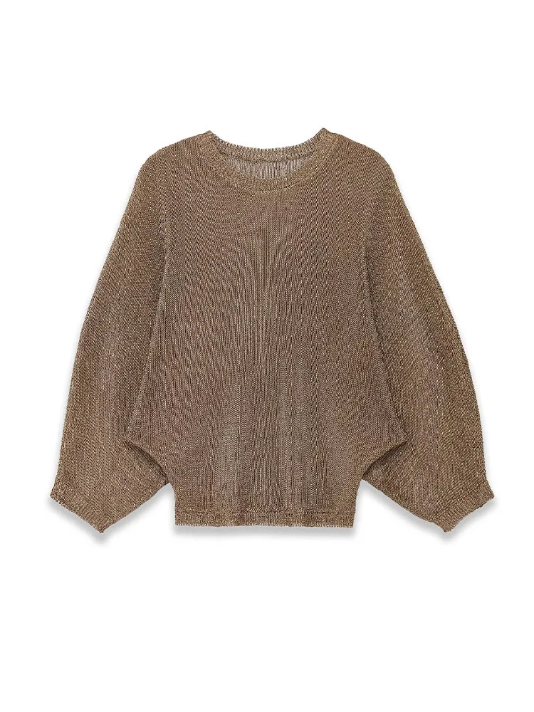 HH женский весенний модный свитер с круглым вырезом и металлическим покрытием, женский элегантный универсальный полупрозрачный сексуальный пуловер с длинными рукавами
HH женский весенний модный свитер с круглым вырезом и металлическим покрытием, женский элегантный универсальный полупрозрачный сексуальный пуловер с длинными рукавами