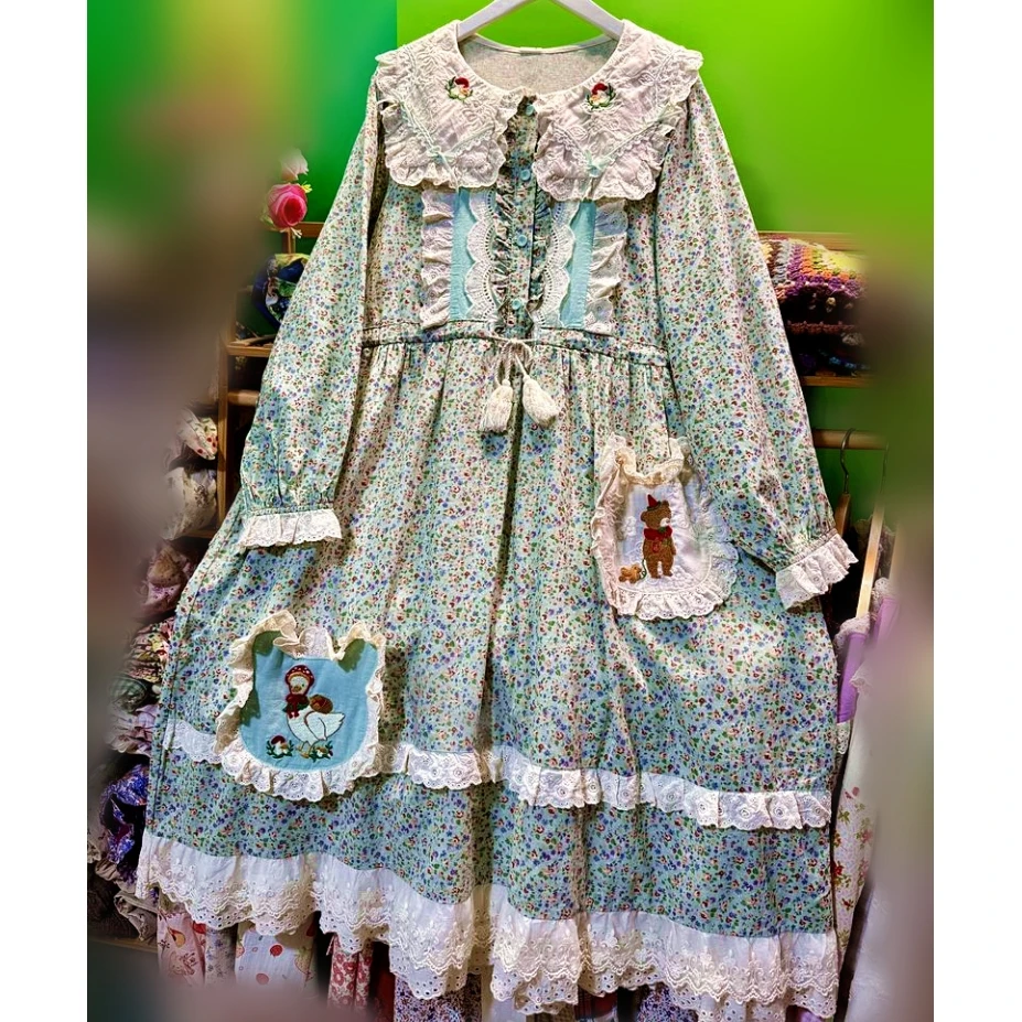 Autumn Kawaii Sweet Cute Lolita Cotton Long Dress Women Mori Girl Cartoon Cottagecore Goblincore Japanese Harajuku Midi Dress
Autumn Kawaii Sweet Cute Lolita Cotton Long Dress Women Mori Girl Cartoon Cottagecore Goblincore Japanese Harajuku Midi Dress
