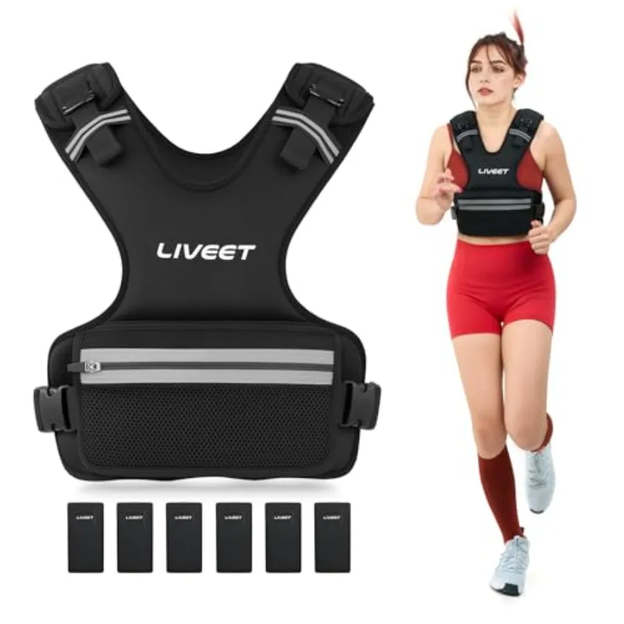 Weighted Vest, 8-14lb/9-15lb/11-20lb/20-32lb Silicone Soft Iron Adjustable Weight Vest for Women Men with 6 Removable Blocks, S
Weighted Vest, 8-14lb/9-15lb/11-20lb/20-32lb Silicone Soft Iron Adjustable Weight Vest for Women Men with 6 Removable Blocks, S