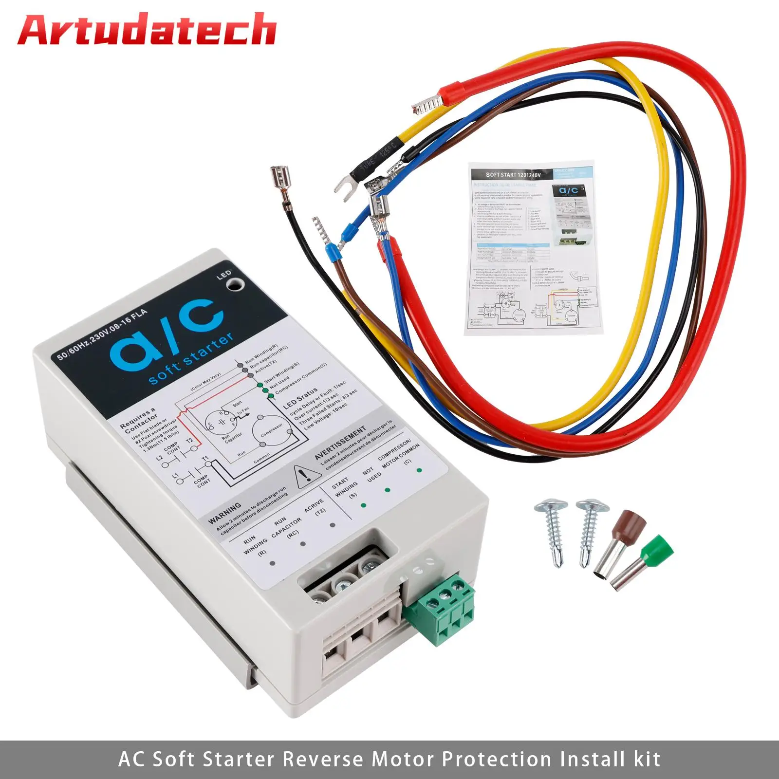 Artudatech 08-16A Soft Start Module For 1.75-3.5 Ton AC Units Reverse Motor Protection
Artudatech 08-16A Soft Start Module For 1.75-3.5 Ton AC Units Reverse Motor Protection