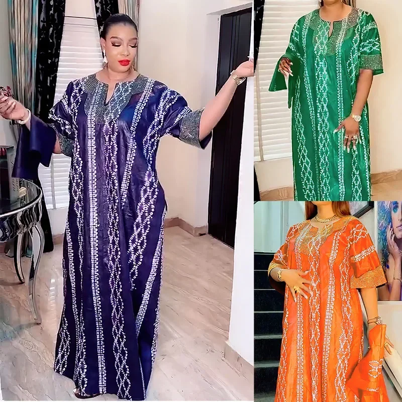 African Dresses for Women Autumn Elegant 2023 Short Sleeve V-neck Orange Green Long Dress Muslim Fashion Abaya African Clothing
African Dresses for Women Autumn Elegant 2023 Short Sleeve V-neck Orange Green Long Dress Muslim Fashion Abaya African Clothing