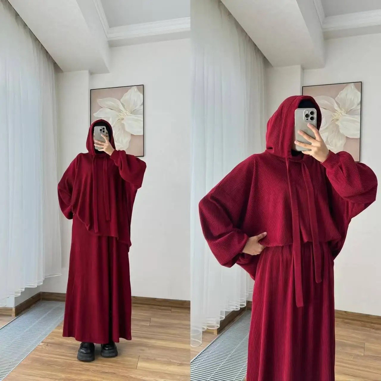 Eid Women Hoodie Skirts Suit Hooded Sweatshirt Top Ensemble Long Skirt 2 Piece Set Modest Muslim Dubai Outfits Ramadan Morocco
Eid Women Hoodie Skirts Suit Hooded Sweatshirt Top Ensemble Long Skirt 2 Piece Set Modest Muslim Dubai Outfits Ramadan Morocco