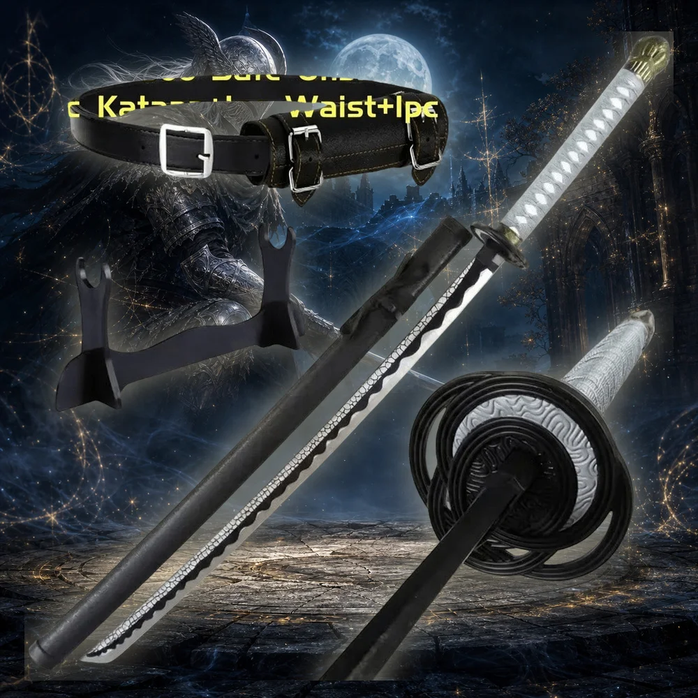 40inch 101cm Elden Katana Sword Samurai Wood Moon Bamboo Blade Anime Cosplay Costume Prop Japanese Ninja Katana Belt Holster Stand Holder Full Size Wooden Sword Sabre Schwert Manga Warrior Katana Toy Gift Collection Display Decorative Set
40inch 101cm Elden Katana Sword Samurai Wood Moon Bamboo Blade Anime Cosplay Costume Prop Japanese Ninja Katana Belt Holster Stand Holder Full Size Wooden Sword Sabre Schwert Manga Warrior Katana Toy Gift Collection Display Decorative Set