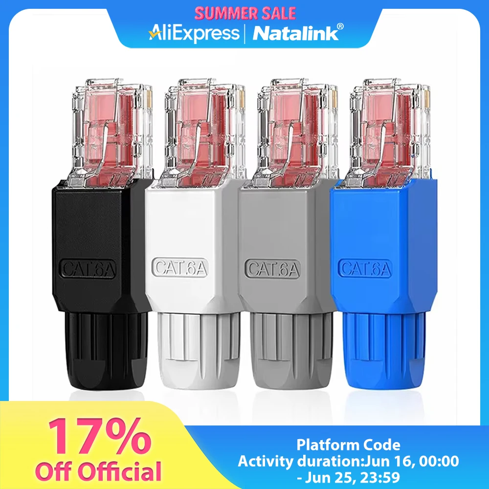 Natalink Tool-Free RJ45 Connector, CAT6A CAT6 Field Termination Plug, RJ45 Tool Less Gold Plated Modular Plug,
Natalink Tool-Free RJ45 Connector, CAT6A CAT6 Field Termination Plug, RJ45 Tool Less Gold Plated Modular Plug,