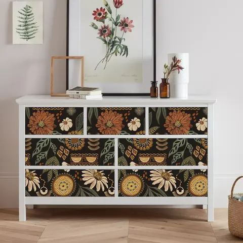 Retro Style Floral Wallpaper Self-Adhesive For Bedroom Wallpapers Peel Stick Waterproof PVC Furniture Stickers Home Decoration