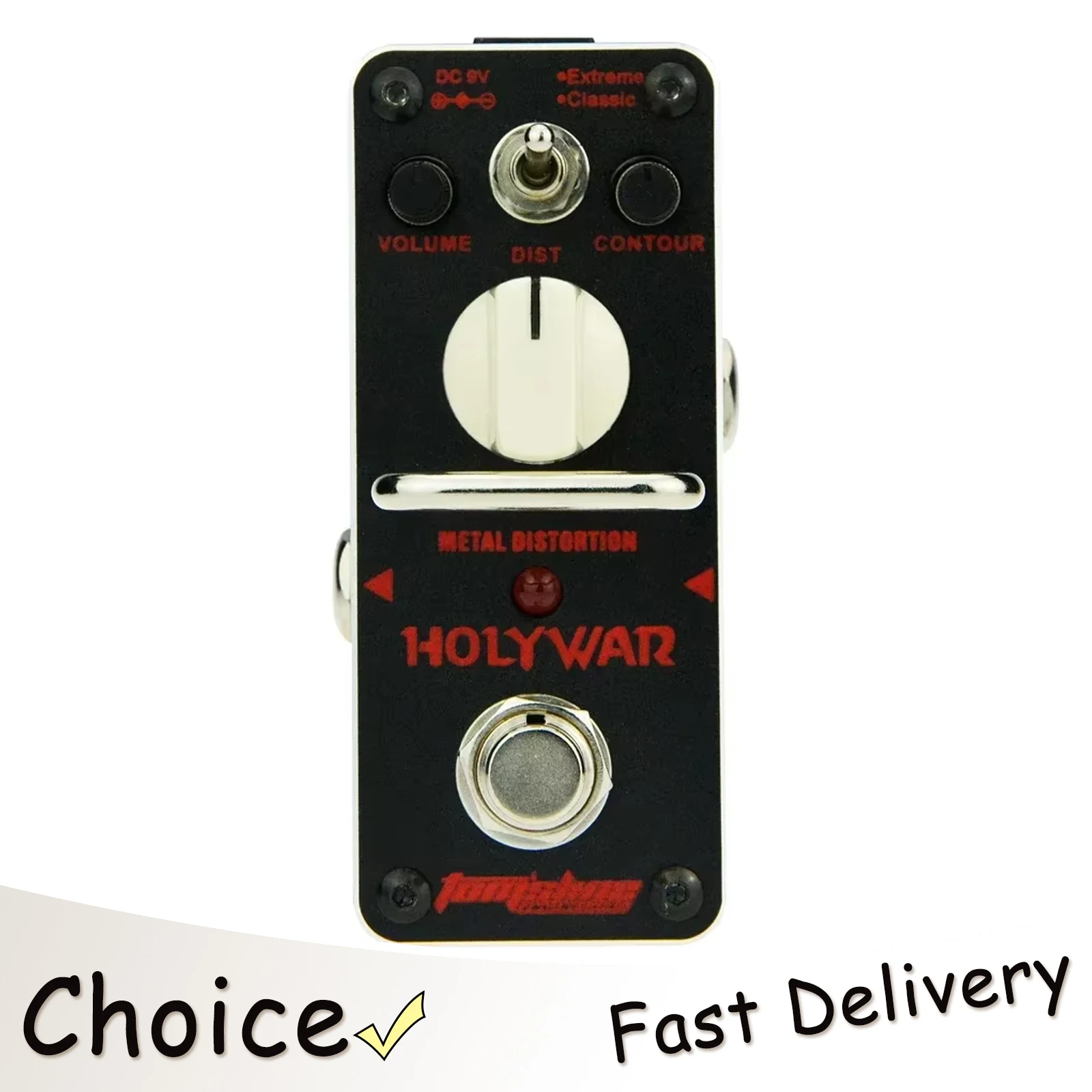 AROMA Holy War Electric Guitar Pedal Effect Holy War Metal Distortion Effect True Bypass Pedal AHOR-3 Electric Guitar Accessory
AROMA Holy War Electric Guitar Pedal Effect Holy War Metal Distortion Effect True Bypass Pedal AHOR-3 Electric Guitar Accessory