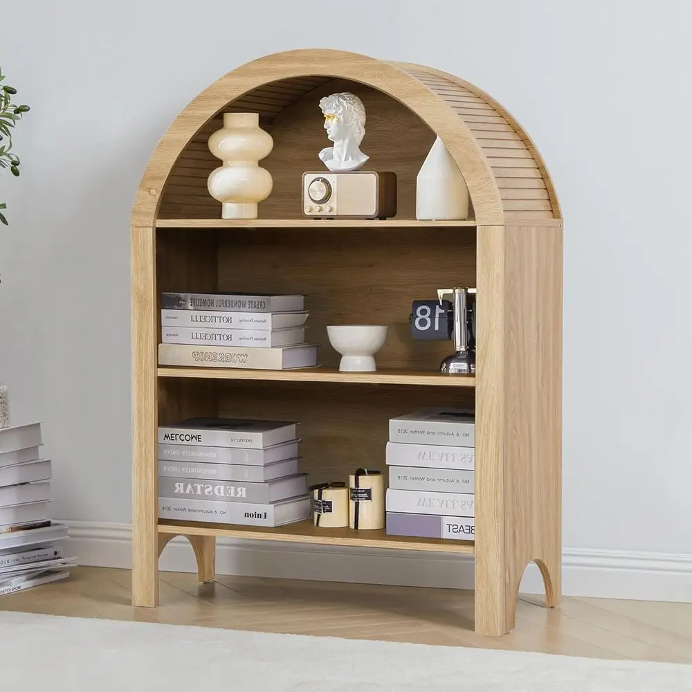 3-Tier Arched Bookshelf with Adjustable Shelves for Home or Office, Natural Finish (1 Piece)
3-Tier Arched Bookshelf with Adjustable Shelves for Home or Office, Natural Finish (1 Piece)