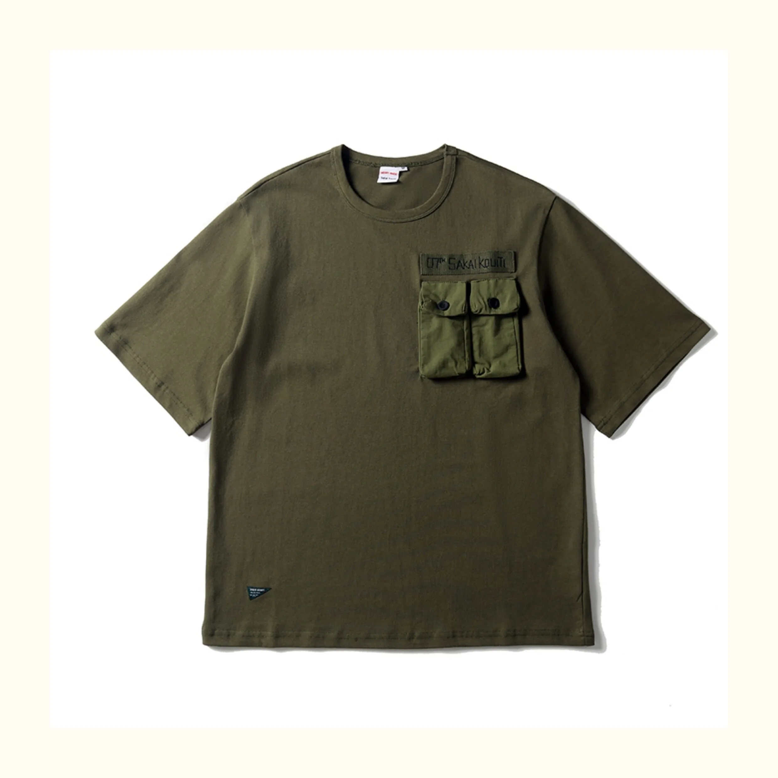 Amikaji Retro Style Summer Men's Short Sleeved T-Shirts Chest Three-dimensional Pocket Decoration Military Green Tops
Amikaji Retro Style Summer Men's Short Sleeved T-Shirts Chest Three-dimensional Pocket Decoration Military Green Tops