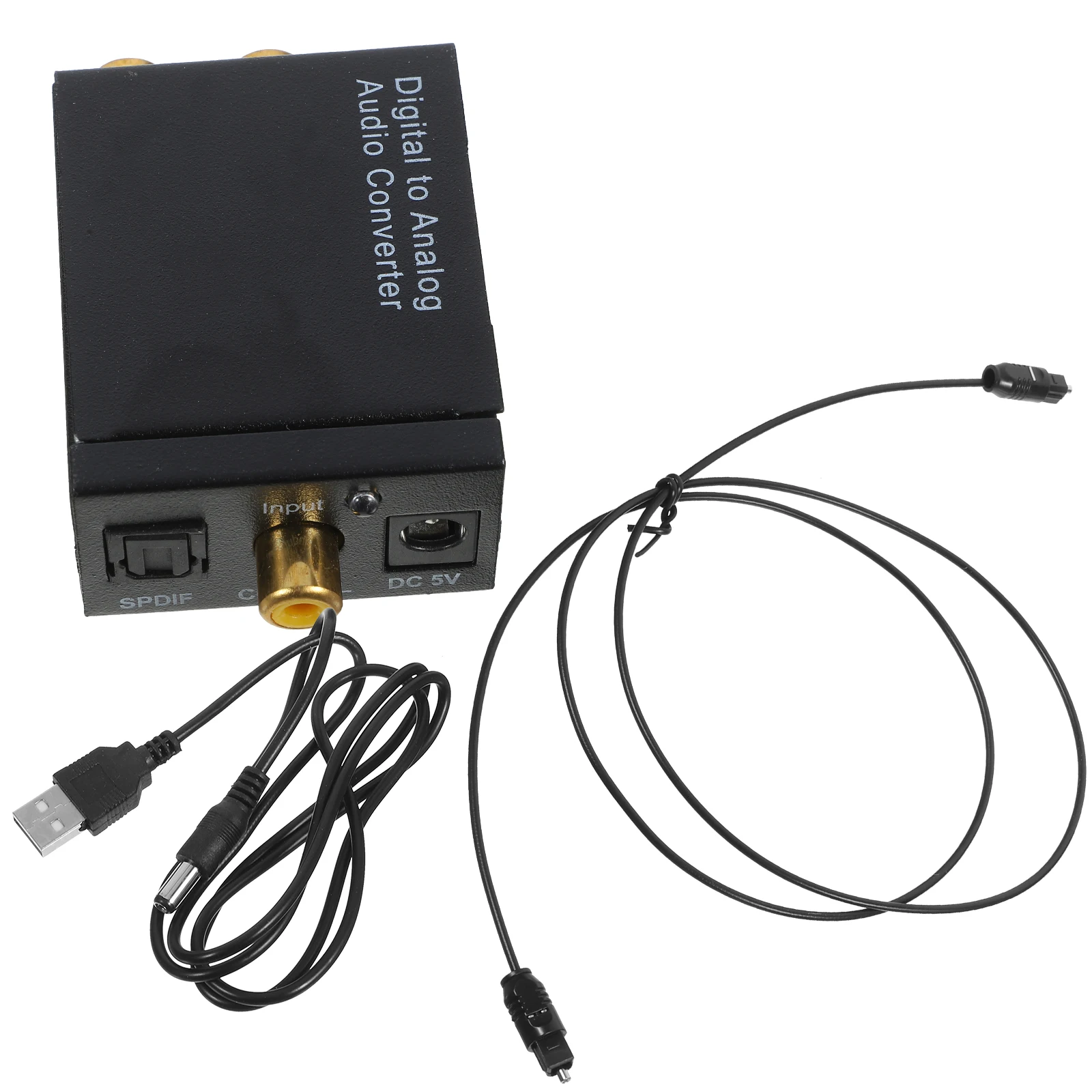 Digital Signal to Analog Signal Audio Converter Audio Box with USB Power Supply Cable and Optical Fiber Cable Black
Digital Signal to Analog Signal Audio Converter Audio Box with USB Power Supply Cable and Optical Fiber Cable Black