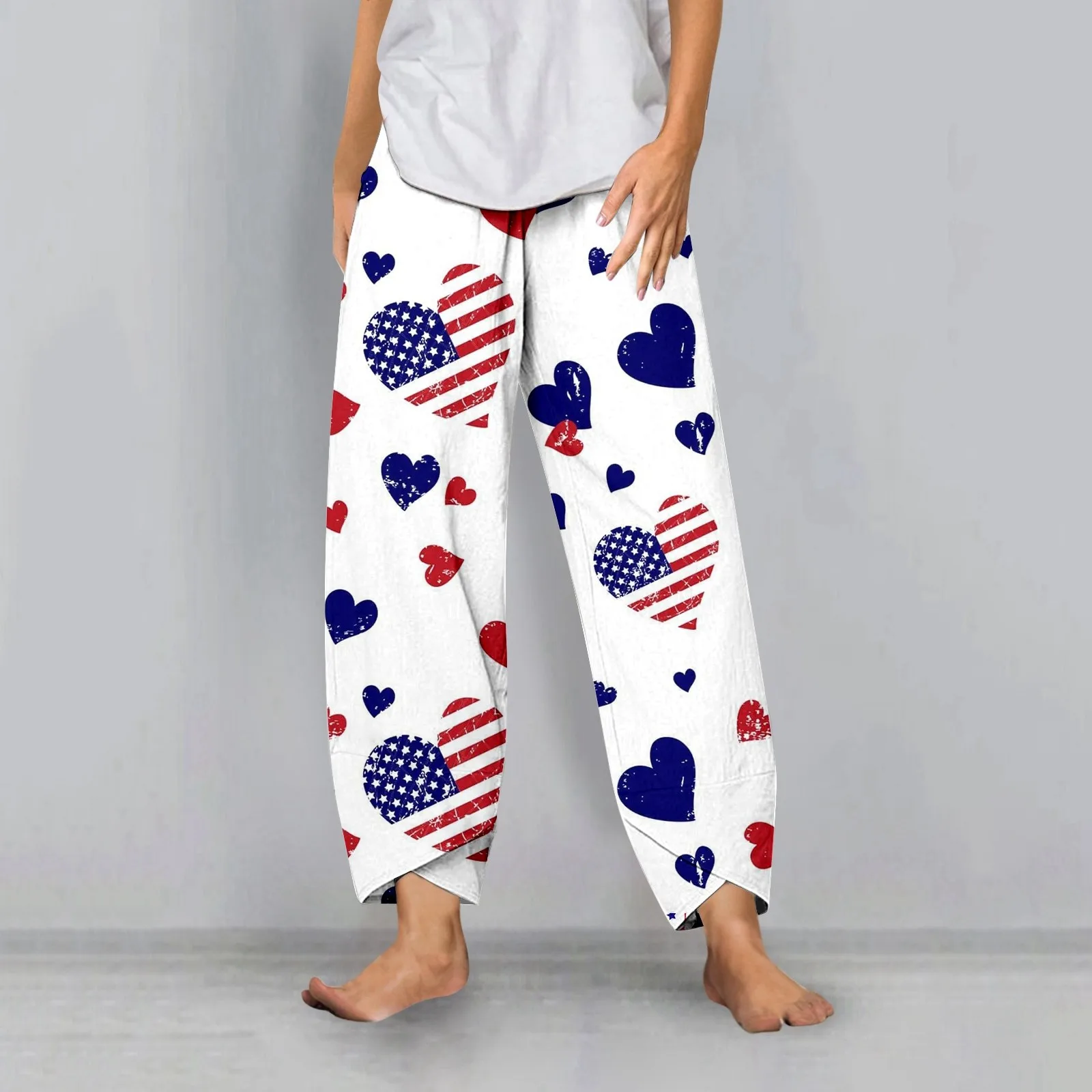 Womens Independence Day Flag Print Pants Wide Leg High Waist Long Pants New Fashion 2024 Summer Casual Loose Female Clothing
Womens Independence Day Flag Print Pants Wide Leg High Waist Long Pants New Fashion 2024 Summer Casual Loose Female Clothing