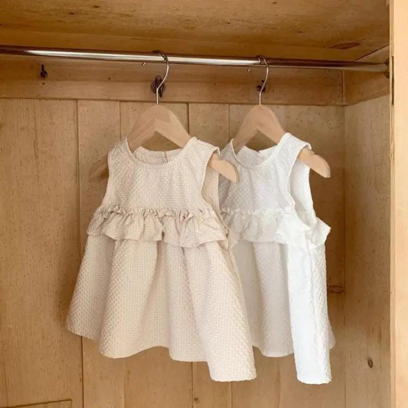 Summer New Girls Shirts Solid Children Sleeveless Tops Sweet Baby Girl Cute Lace Blouses Toddler Girl Cotton Shirts Kids Clothes
Summer New Girls Shirts Solid Children Sleeveless Tops Sweet Baby Girl Cute Lace Blouses Toddler Girl Cotton Shirts Kids Clothes