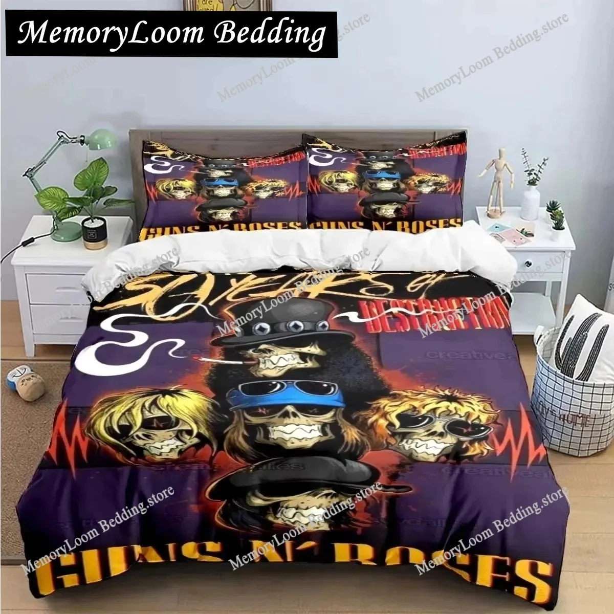 3D Print Guns N Roses GNR Band Retro Bedding Set Boys Girls Twin Queen King Size Duvet Cover Pillowcase Bed Boys Adult
3D Print Guns N Roses GNR Band Retro Bedding Set Boys Girls Twin Queen King Size Duvet Cover Pillowcase Bed Boys Adult
