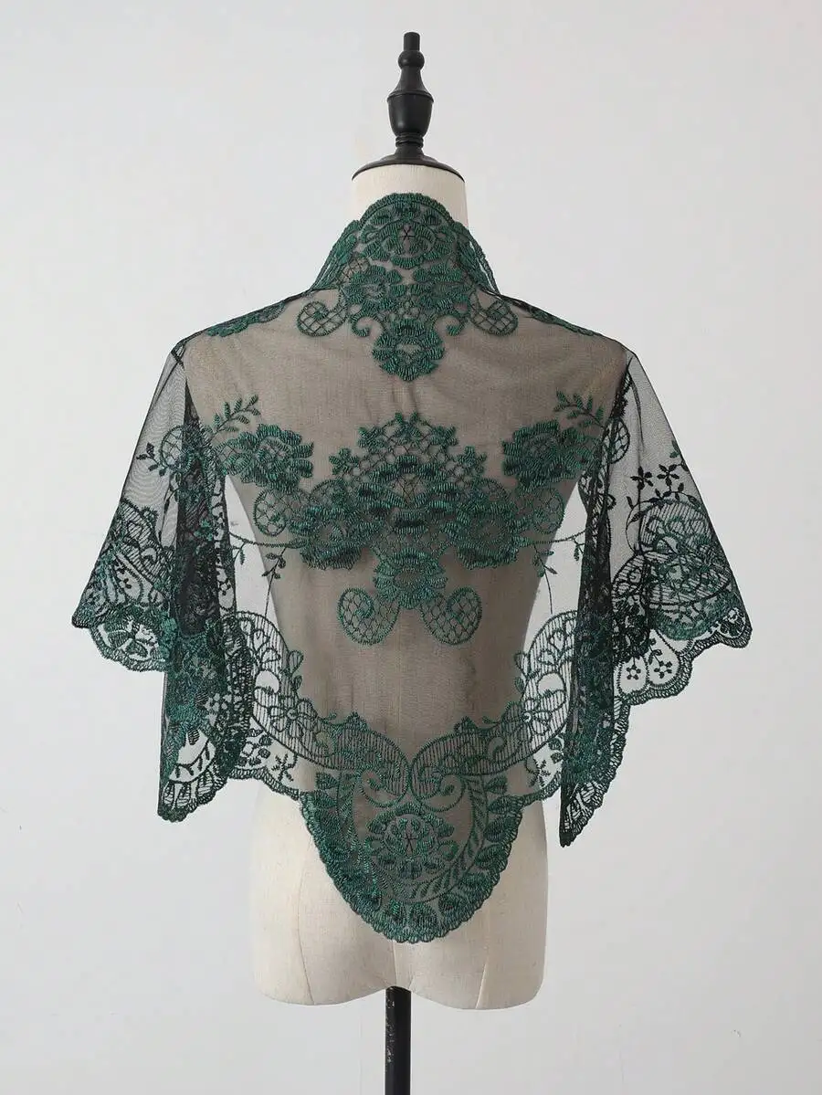 Womens Mesh Embroidered Floral Shawl Triangle Scarf Elegant Bridal Veil Headpiece Lace Net Headscarf
Womens Mesh Embroidered Floral Shawl Triangle Scarf Elegant Bridal Veil Headpiece Lace Net Headscarf
