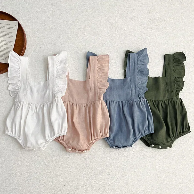 Summer Baby Girls Rompers Solid Cotton Newborn Princess Baby Clothing Cute Ruffles Toddler Infant Romper One-piece Clothes 0-18M
Summer Baby Girls Rompers Solid Cotton Newborn Princess Baby Clothing Cute Ruffles Toddler Infant Romper One-piece Clothes 0-18M