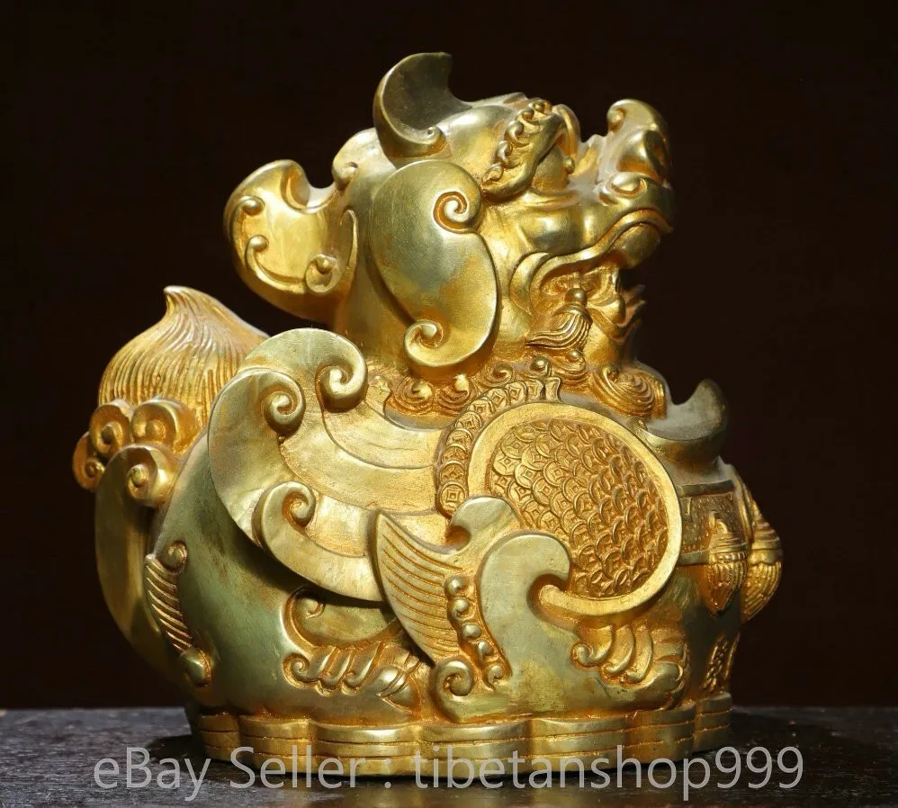 7.6 Inch Qing Qianlong Chinese Copper Gold Plated Dynasty Lion Beast Fortune Statue Sculpture gilded Brass
7.6 Inch Qing Qianlong Chinese Copper Gold Plated Dynasty Lion Beast Fortune Statue Sculpture gilded Brass