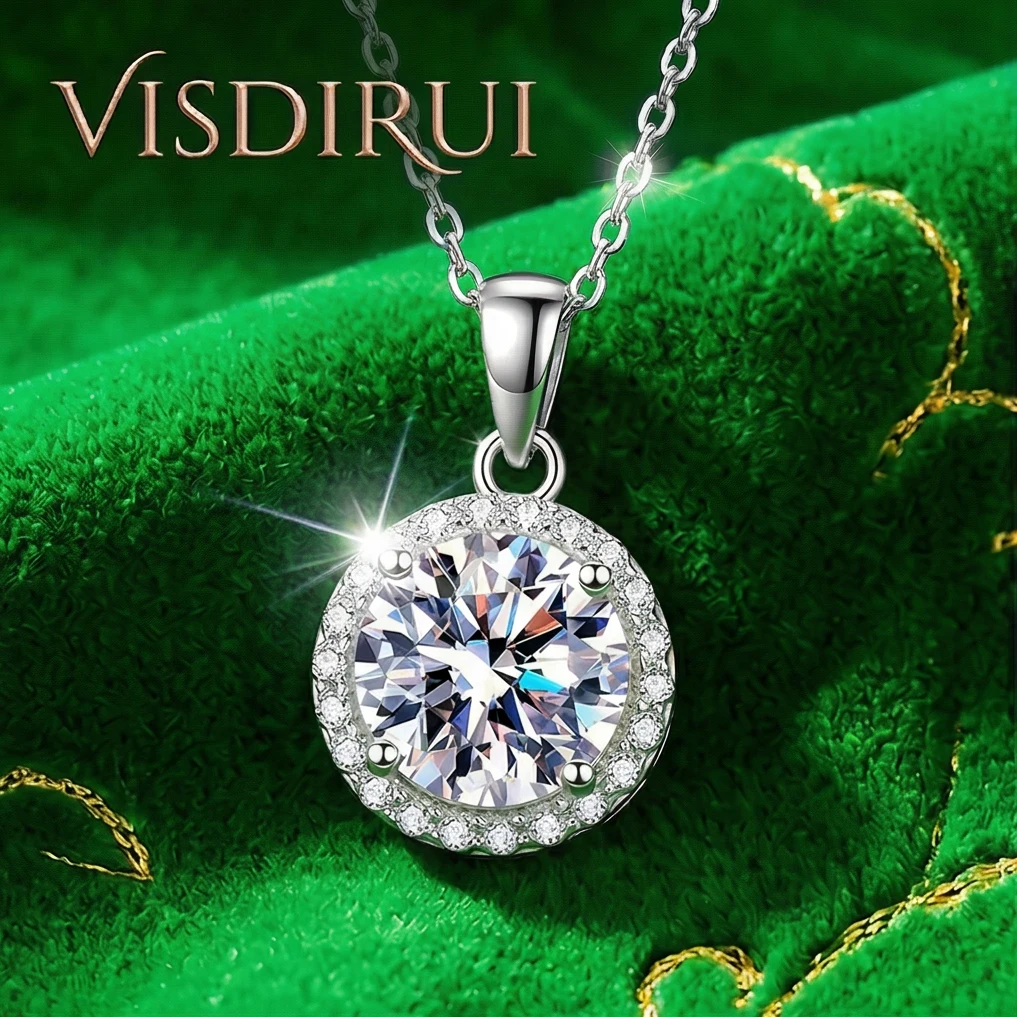 VISDIRUI Solitaire Moissanite Pendant Necklace S925 Silver D Color VVS1 1ct Round Cut O Chain Fine Jewelry Birthday Gift Women
VISDIRUI Solitaire Moissanite Pendant Necklace S925 Silver D Color VVS1 1ct Round Cut O Chain Fine Jewelry Birthday Gift Women